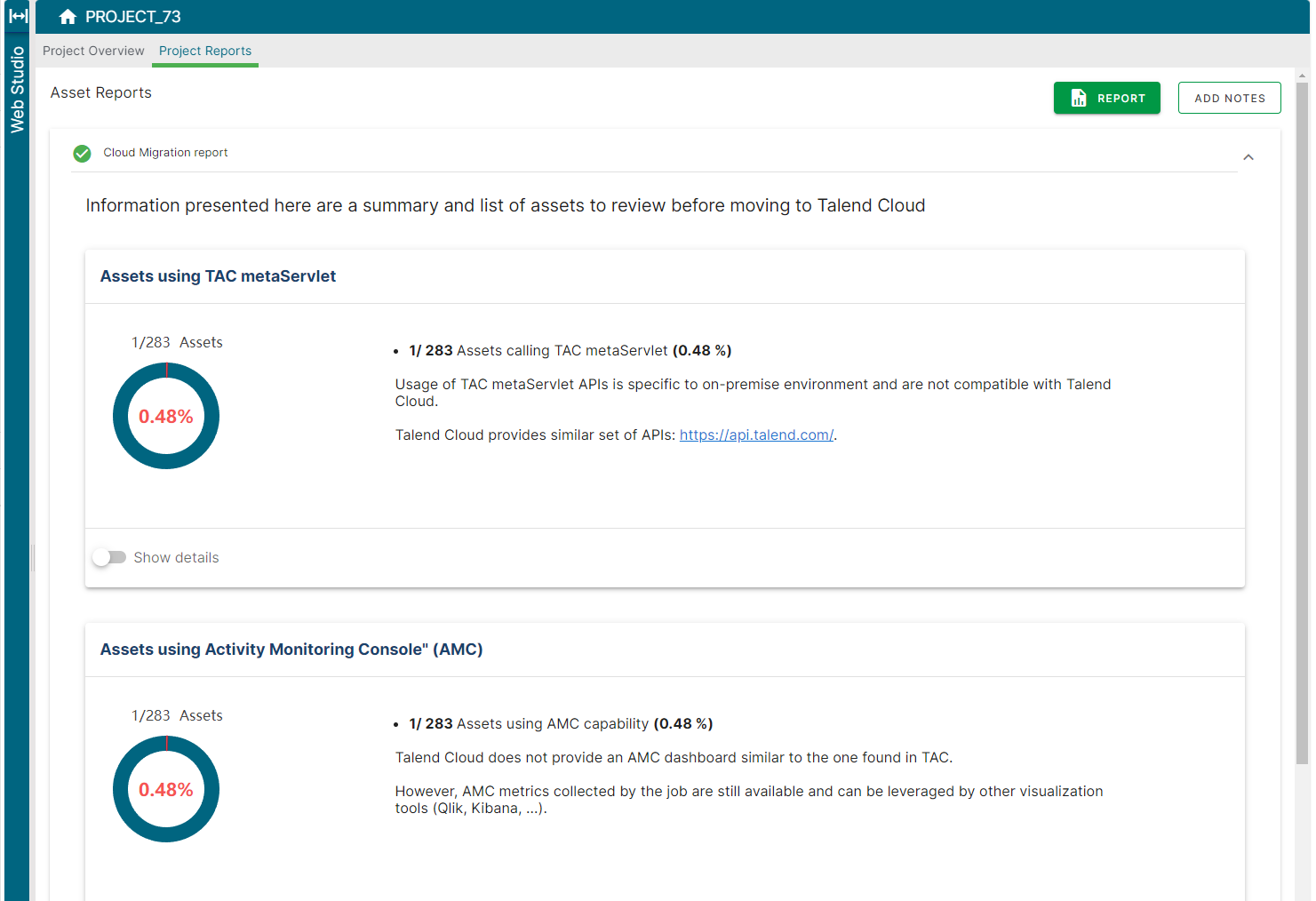 Example of Project reports of a Cloud Migration