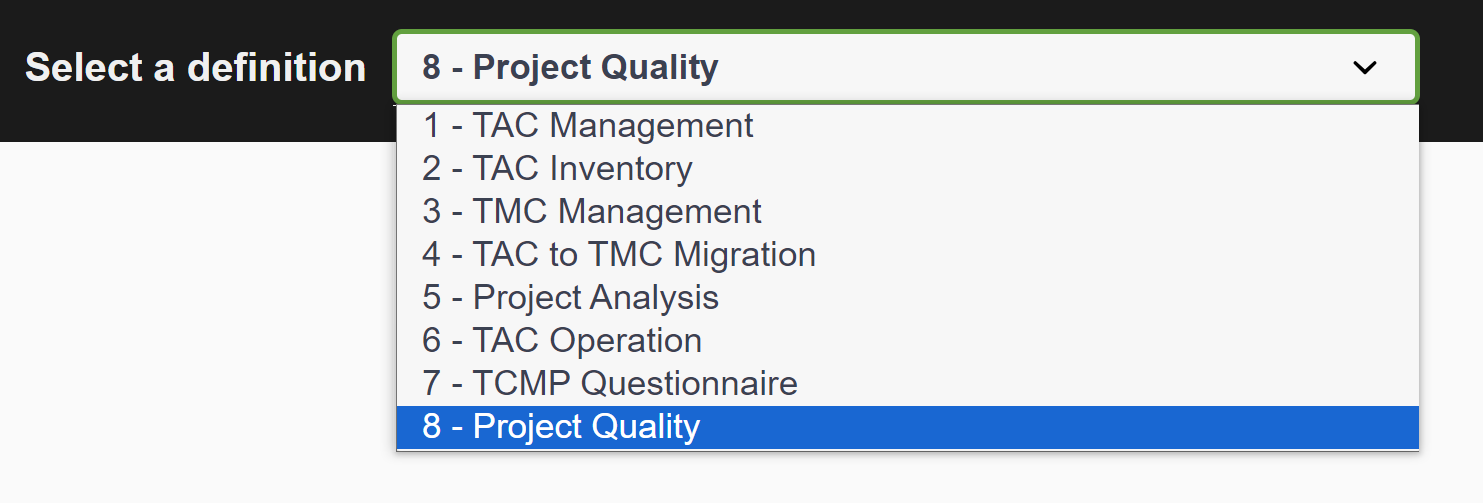 Project Quality section.