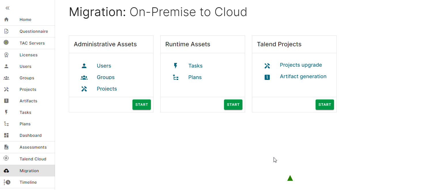 Different types of asset to migrate.