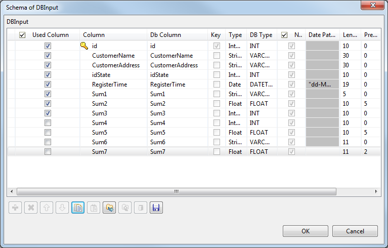 Schema dialog box.