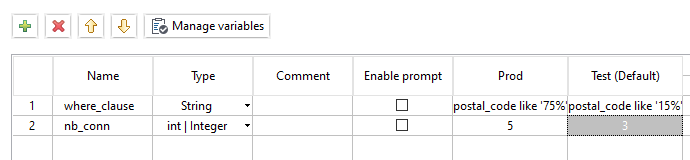 Configuration in the Context view following the procedure.