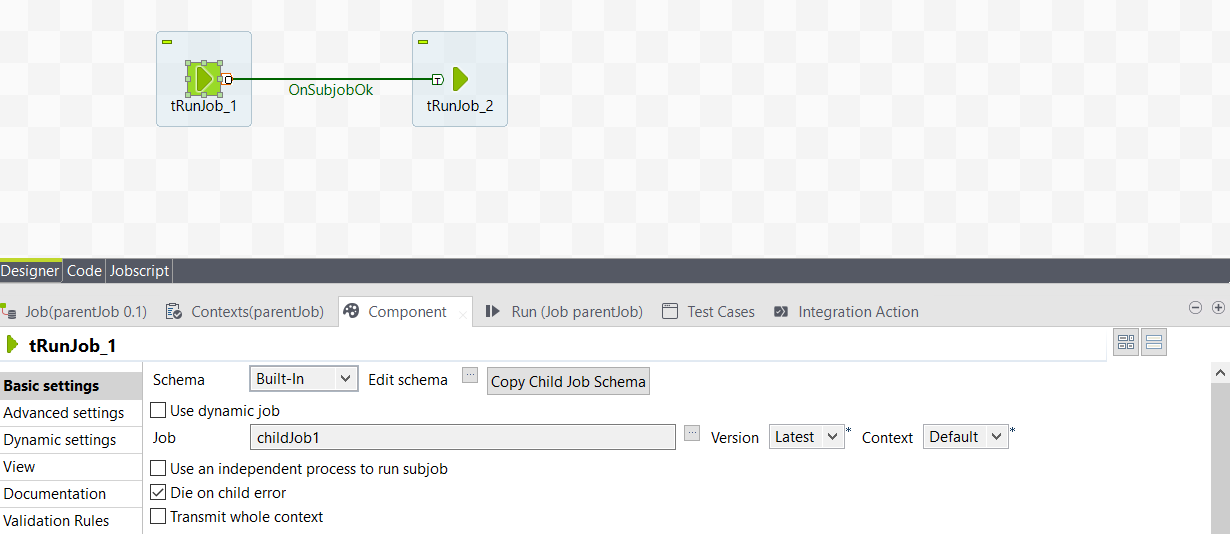 Screenshot of the complete Job in the design workspace.