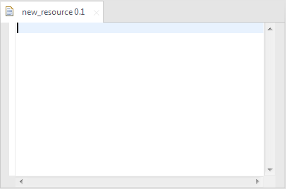 Empty resource in the editor.