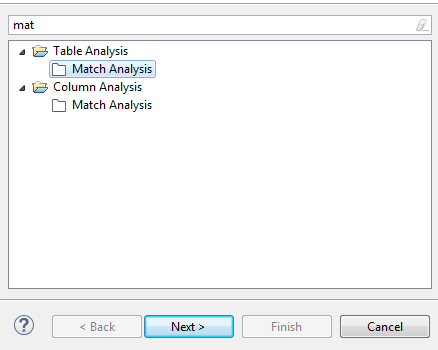 Screenshot of the Create New Analysis wizard.