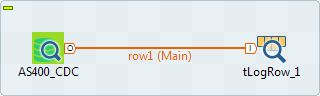 Job using the tAS400CDC and tLogRow components.