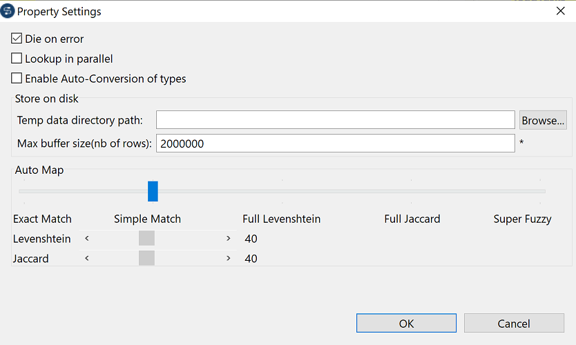 Overview of the Property Settings dialog box.