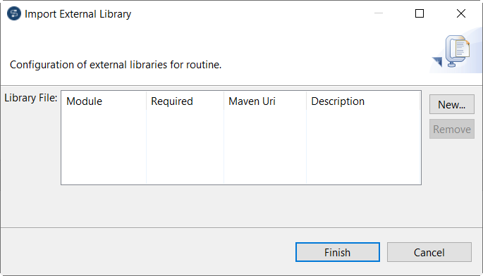 Import External Library dialog box.