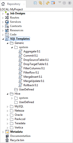 Repository tree view.