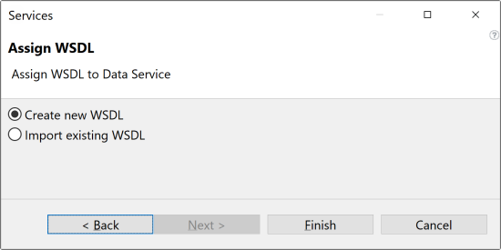 Services dialog box.