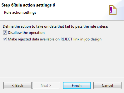 Step 6 Rule action settings 6 dialog box.