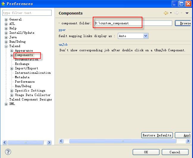 Components window