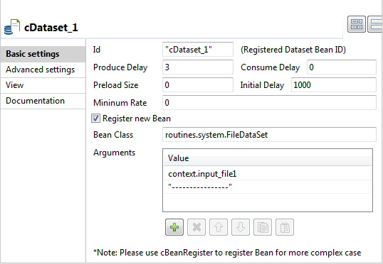 Basic settings view.