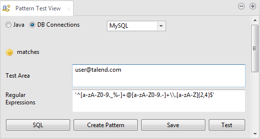 Overview of Pattern Test View.