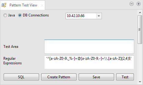 Overview of Pattern Test View.