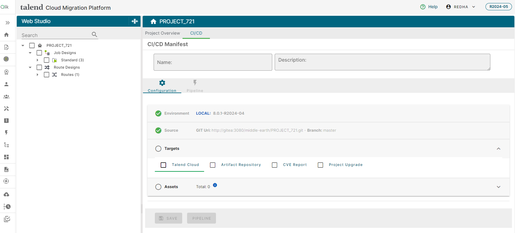 CI/CD Manifest page