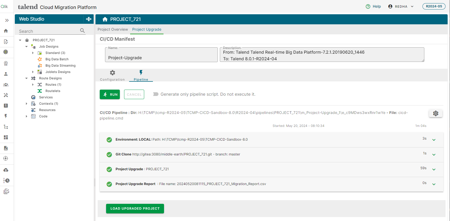 Pipeline script execution in progress