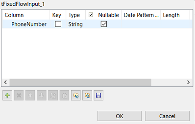 Schéma du composant tFixedFlowInput.