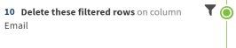 Option Delete these filtered rows (Supprimer ces lignes filtrées).