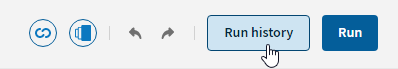 Bouton Run history (Historique de l'exécution) sélectionné.