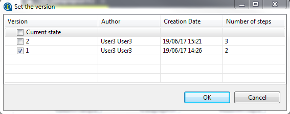 Boîte de dialogue Set the version (Configurer la version) ouverte dans le Studio Talend.
