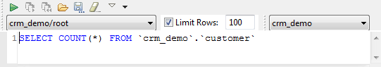 Requête ouverte dans la perspective Data Explorer.