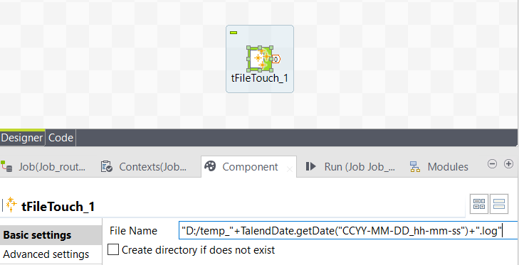 Vue Basic settings (Paramètres simples).