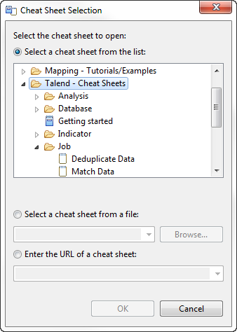 Emplacement de l'aide-mémoire Deduplicate Data (Dédoublonner les données) dans la boîte de dialogue de sélection de l'aide-mémoire.