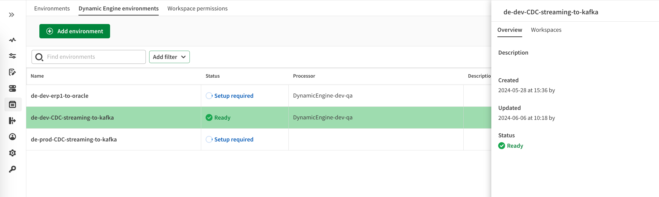 Dynamic Engine環境。