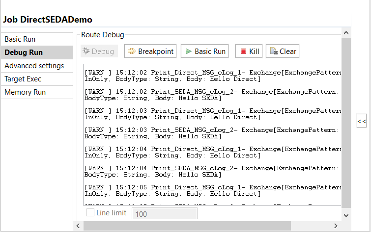 [Debug Run] (デバッグ実行)タブ。