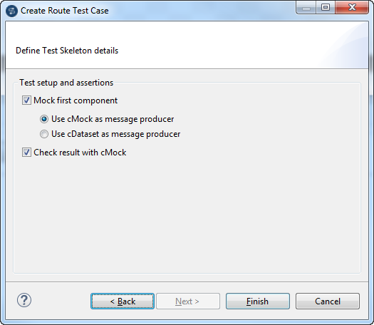 [Create Route Test Case] (ルートテストケースを作成)ダイアログボックス。