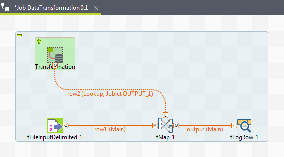 "DataTransformation 0.1"ジョブ。